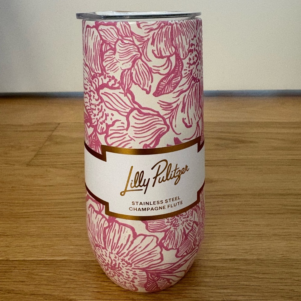 Lilly Pulitzer NWT Pink Floral Stainless Steel Flute